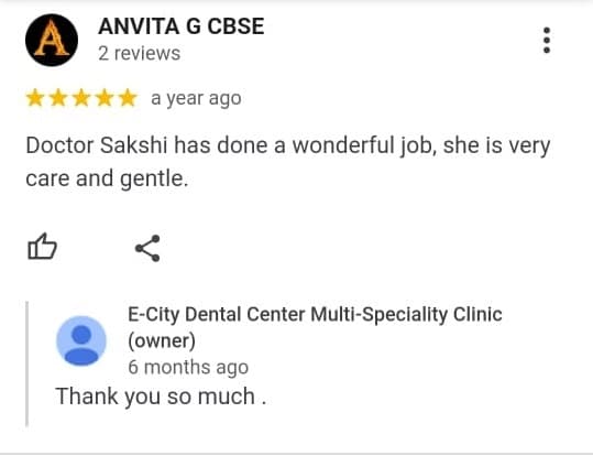Patient review for V2 ECity Dental Center, Electronic City, Bengaluru