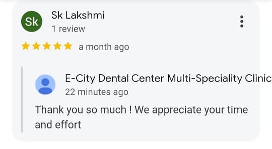 Patient review for V2 ECity Dental Center, Electronic City, Bengaluru