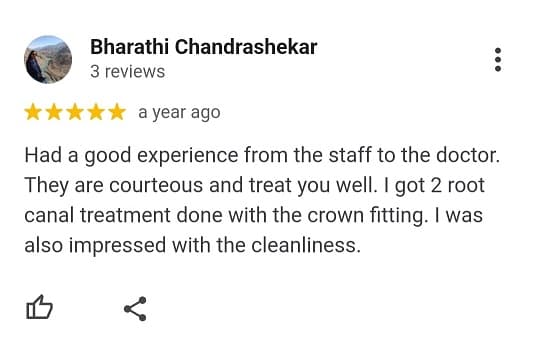 Patient review for V2 ECity Dental Center, Electronic City, Bengaluru