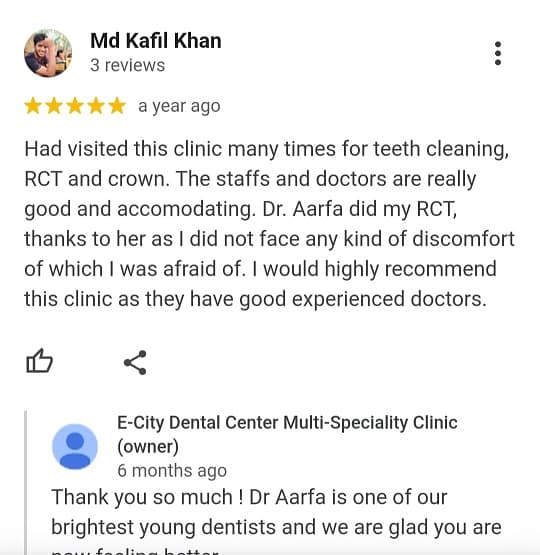 Patient review for V2 ECity Dental Center, Electronic City, Bengaluru
